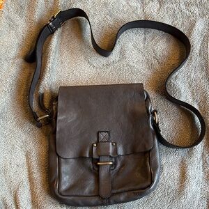 Harbor 2nd Black Leather Crossbody Messenger Bag